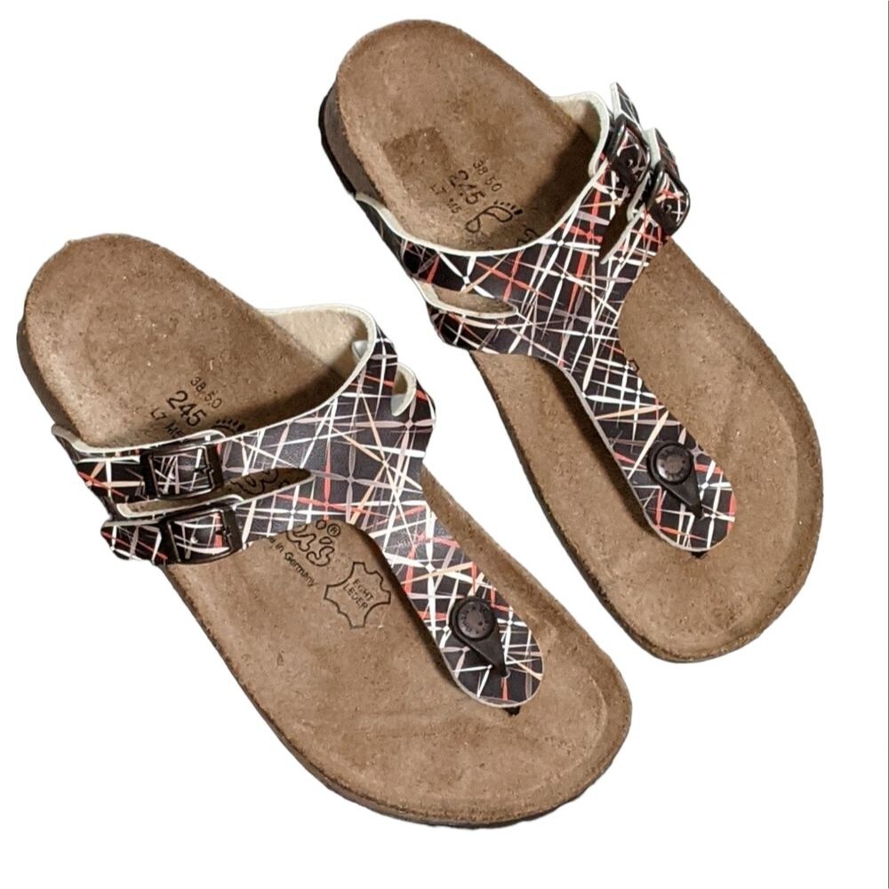 Birki's Birkenstock between toe thonged splatter print sandal slip on op… - Picture 11 of 12